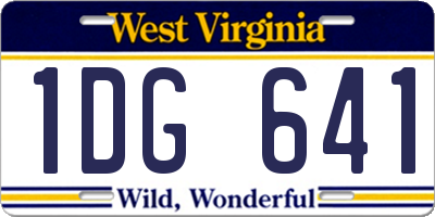 WV license plate 1DG641