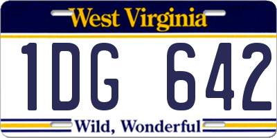 WV license plate 1DG642