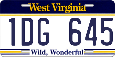 WV license plate 1DG645