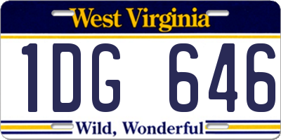 WV license plate 1DG646