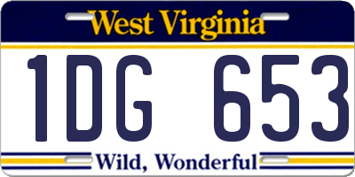 WV license plate 1DG653