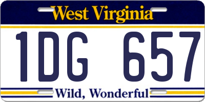 WV license plate 1DG657