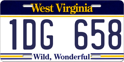 WV license plate 1DG658