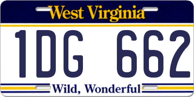 WV license plate 1DG662