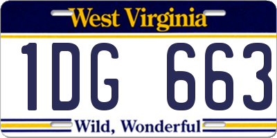 WV license plate 1DG663