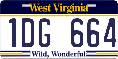 WV license plate 1DG664