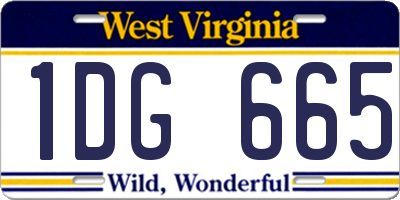 WV license plate 1DG665