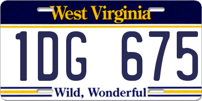 WV license plate 1DG675