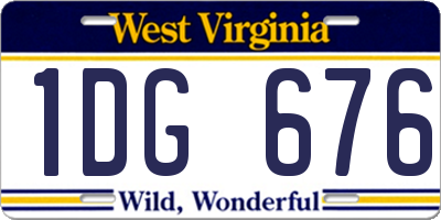 WV license plate 1DG676