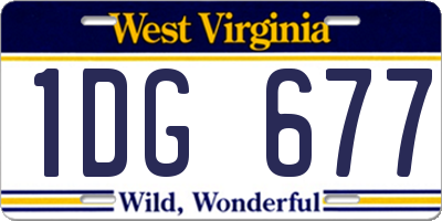 WV license plate 1DG677