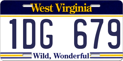 WV license plate 1DG679