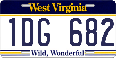 WV license plate 1DG682