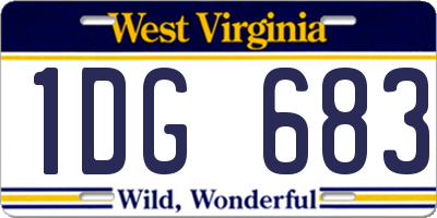 WV license plate 1DG683