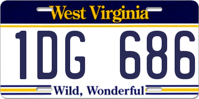 WV license plate 1DG686