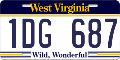 WV license plate 1DG687