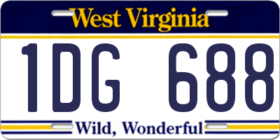 WV license plate 1DG688