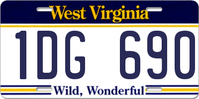WV license plate 1DG690