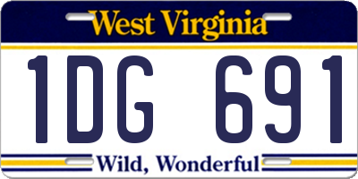 WV license plate 1DG691