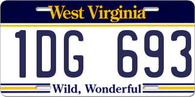 WV license plate 1DG693