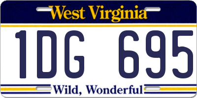 WV license plate 1DG695