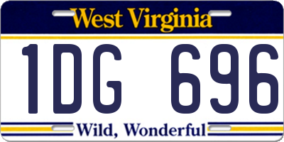 WV license plate 1DG696
