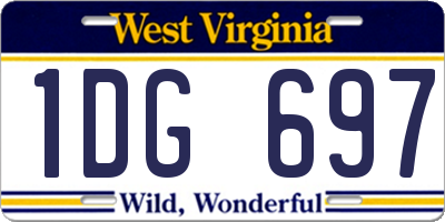WV license plate 1DG697
