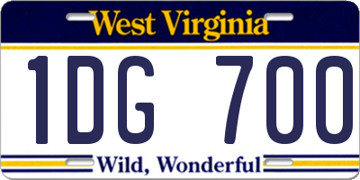 WV license plate 1DG700