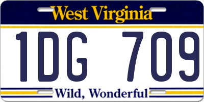 WV license plate 1DG709