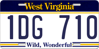 WV license plate 1DG710