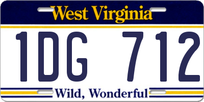 WV license plate 1DG712