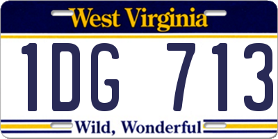 WV license plate 1DG713