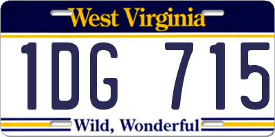 WV license plate 1DG715