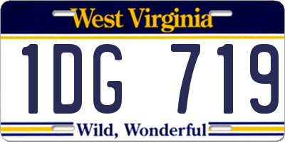 WV license plate 1DG719