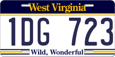 WV license plate 1DG723
