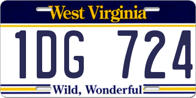 WV license plate 1DG724
