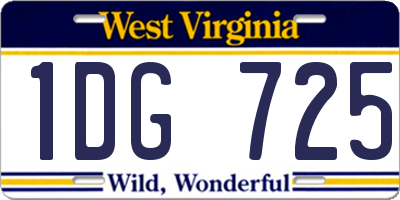 WV license plate 1DG725