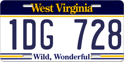 WV license plate 1DG728