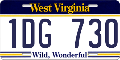 WV license plate 1DG730