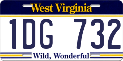WV license plate 1DG732