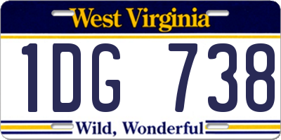 WV license plate 1DG738