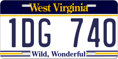 WV license plate 1DG740