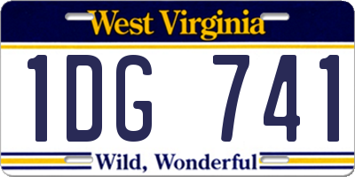WV license plate 1DG741