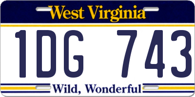 WV license plate 1DG743