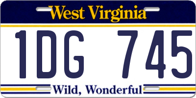 WV license plate 1DG745
