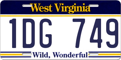 WV license plate 1DG749