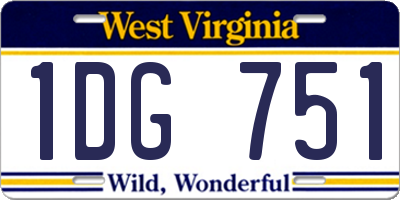 WV license plate 1DG751