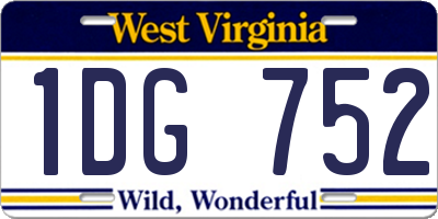 WV license plate 1DG752