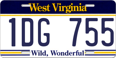 WV license plate 1DG755