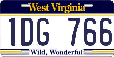 WV license plate 1DG766