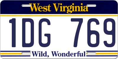 WV license plate 1DG769